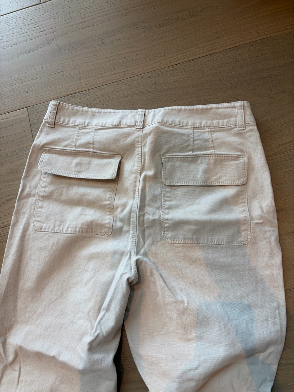 LOFT women’s  Cargo Pants in Light Cream with Flap Back Pockets